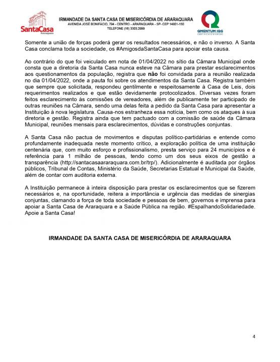 Foto 2 de 4 — Ajuda: Reunião busca solução para crise da Santa Casa de Araraquara